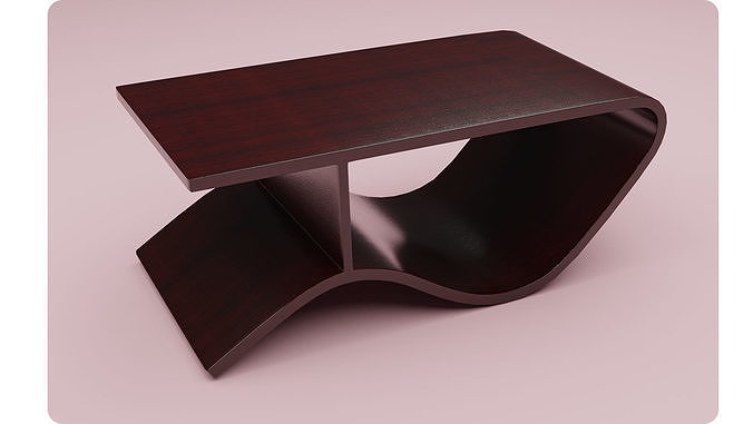 Concept design table Rosewood 3D model Low-poly 3D model