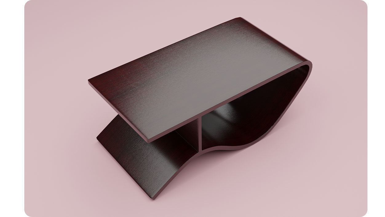 Concept design table Rosewood 3D model Low-poly 3D model_1