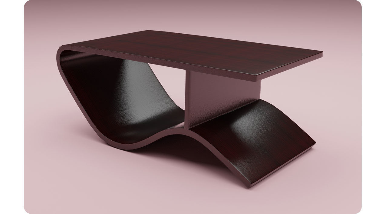 Concept design table Rosewood 3D model Low-poly 3D model_3