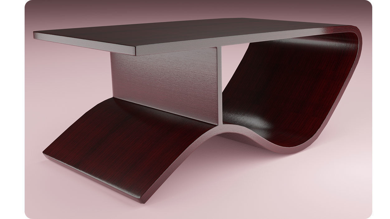 Concept design table Rosewood 3D model Low-poly 3D model_4