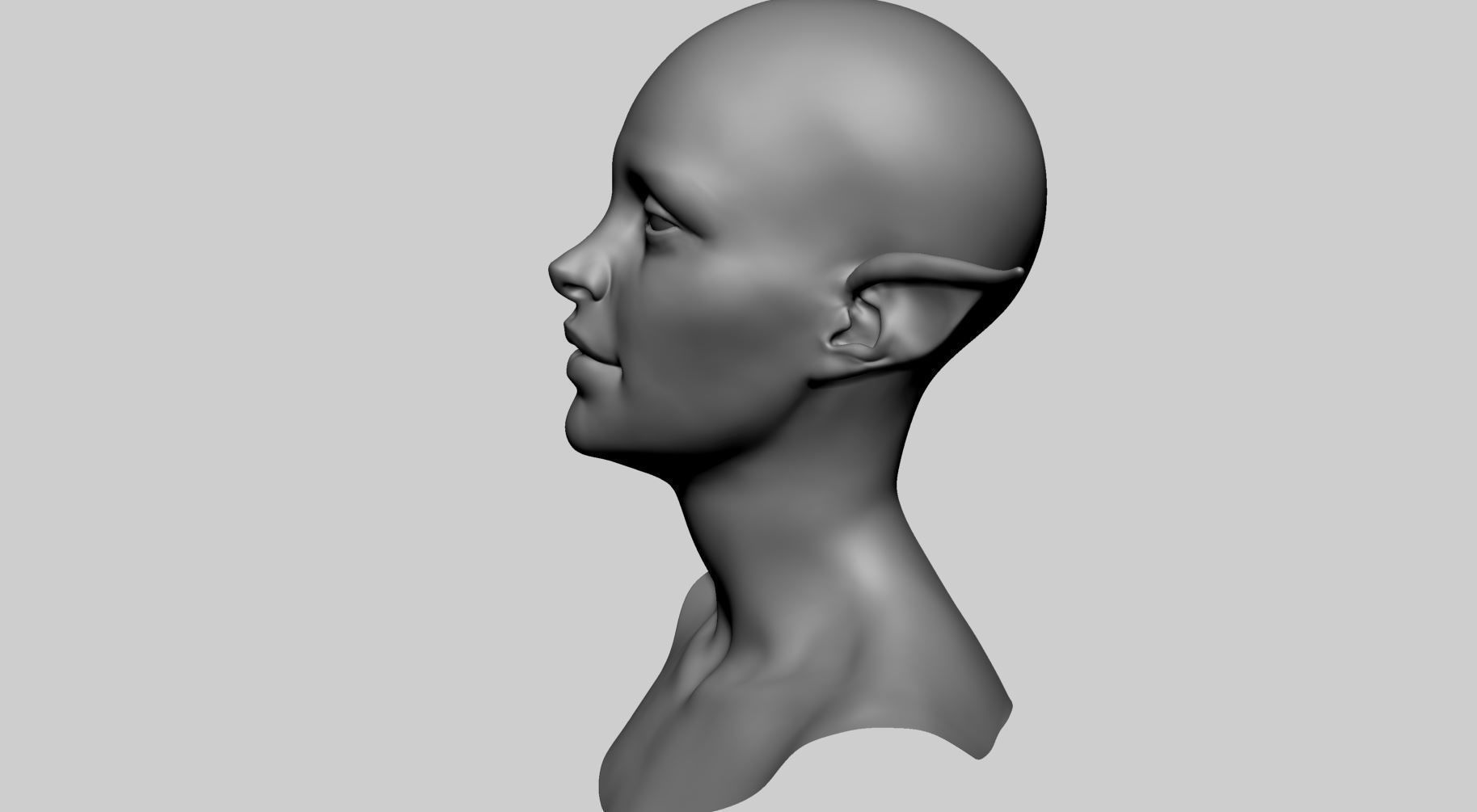 Female Creature Head v7 3D model_5