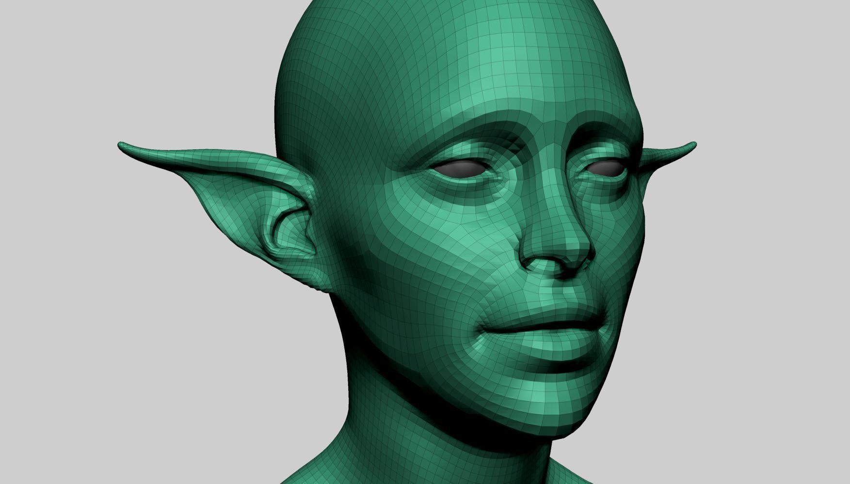 Female Creature Head v7 3D model_9