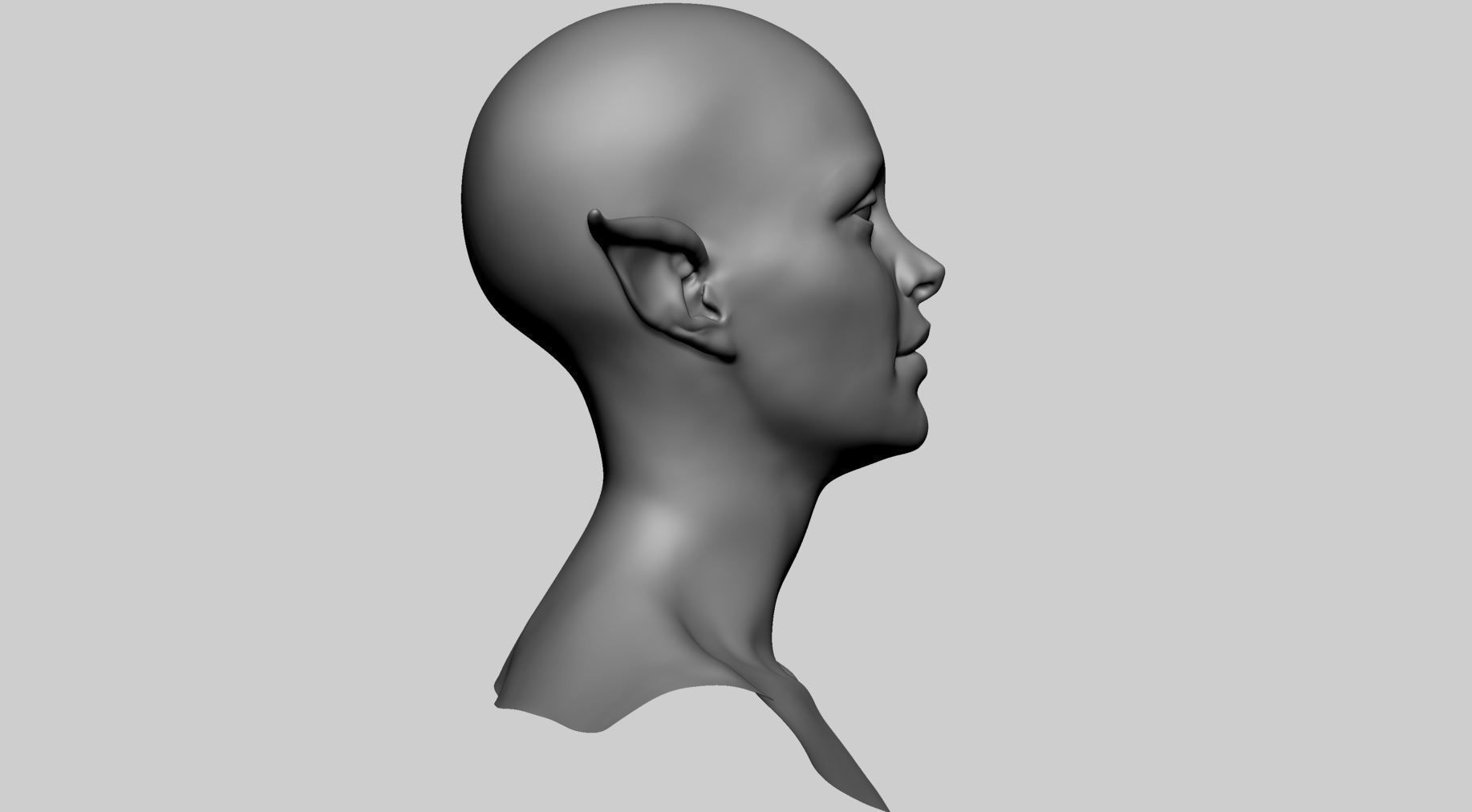Female Creature Head v7 3D model_2