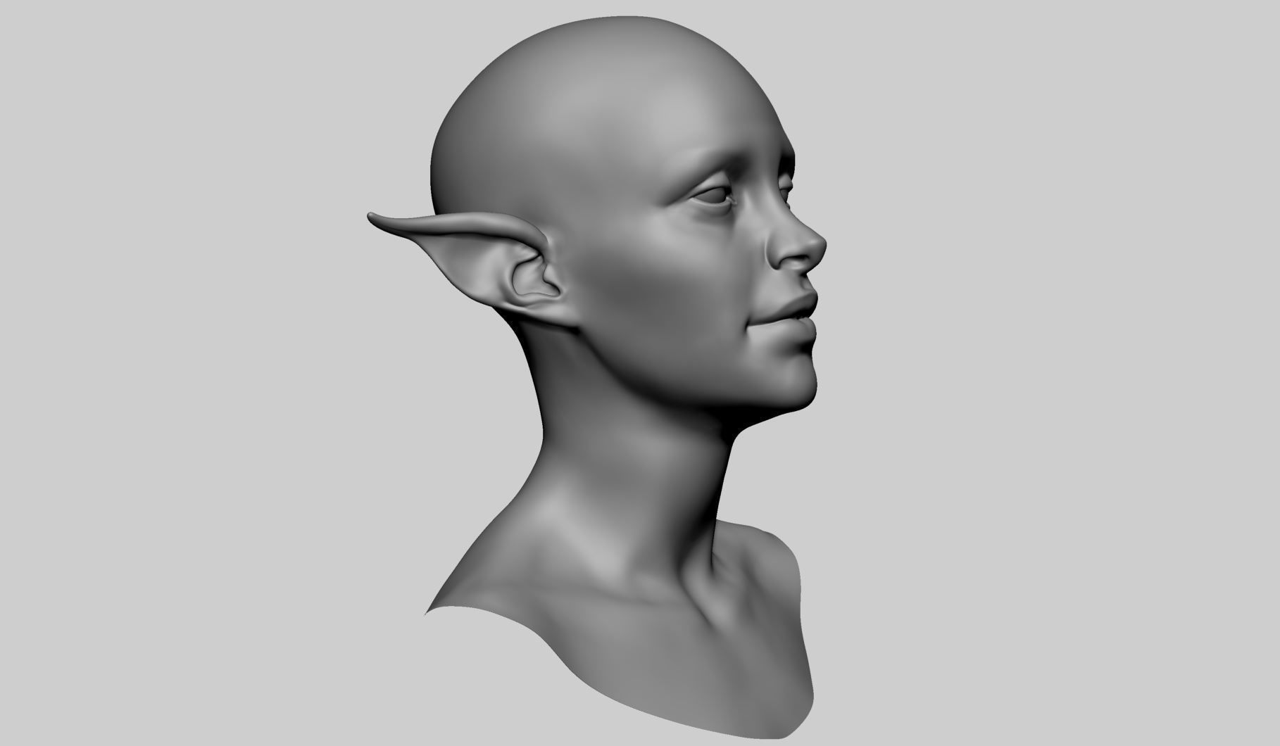 Female Creature Head v7 3D model_1