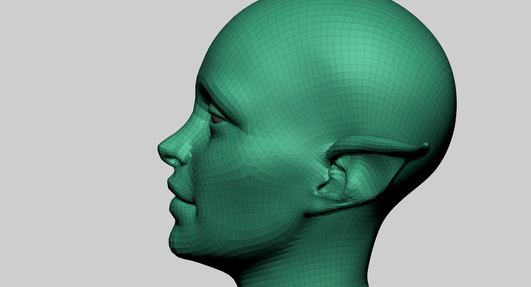 Female Creature Head v7 3D model_10