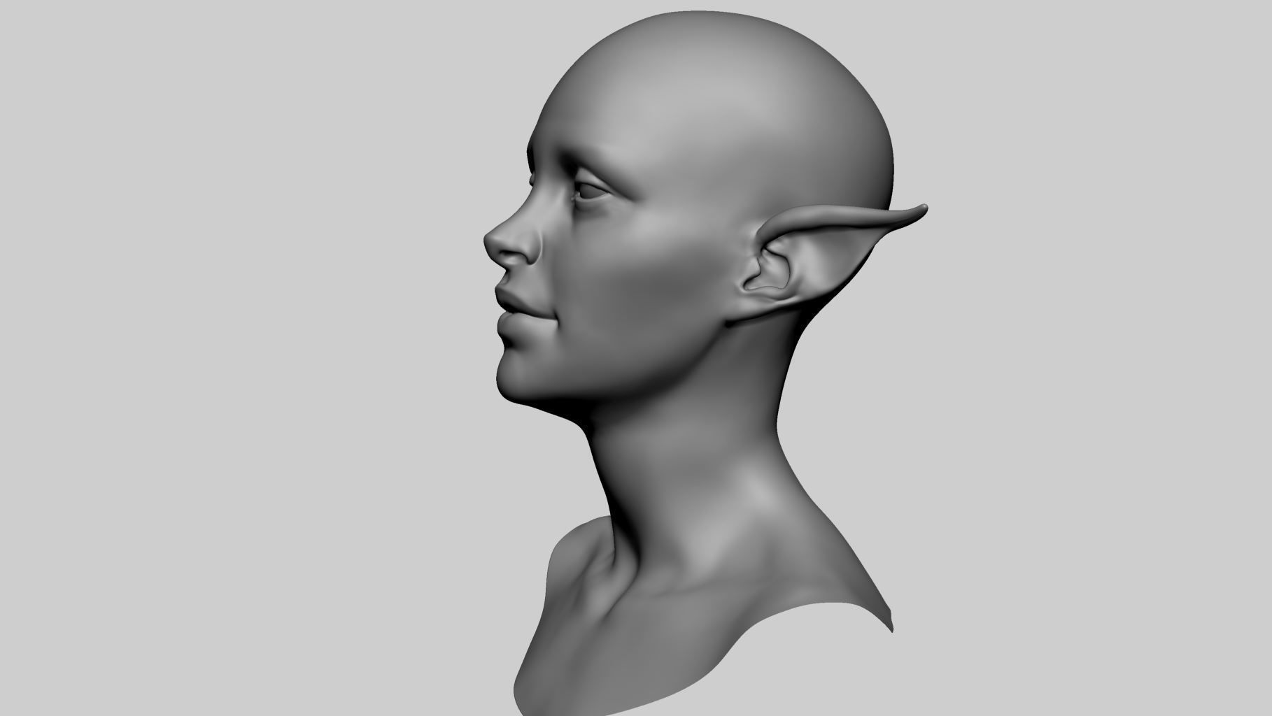 Female Creature Head v7 3D model_6