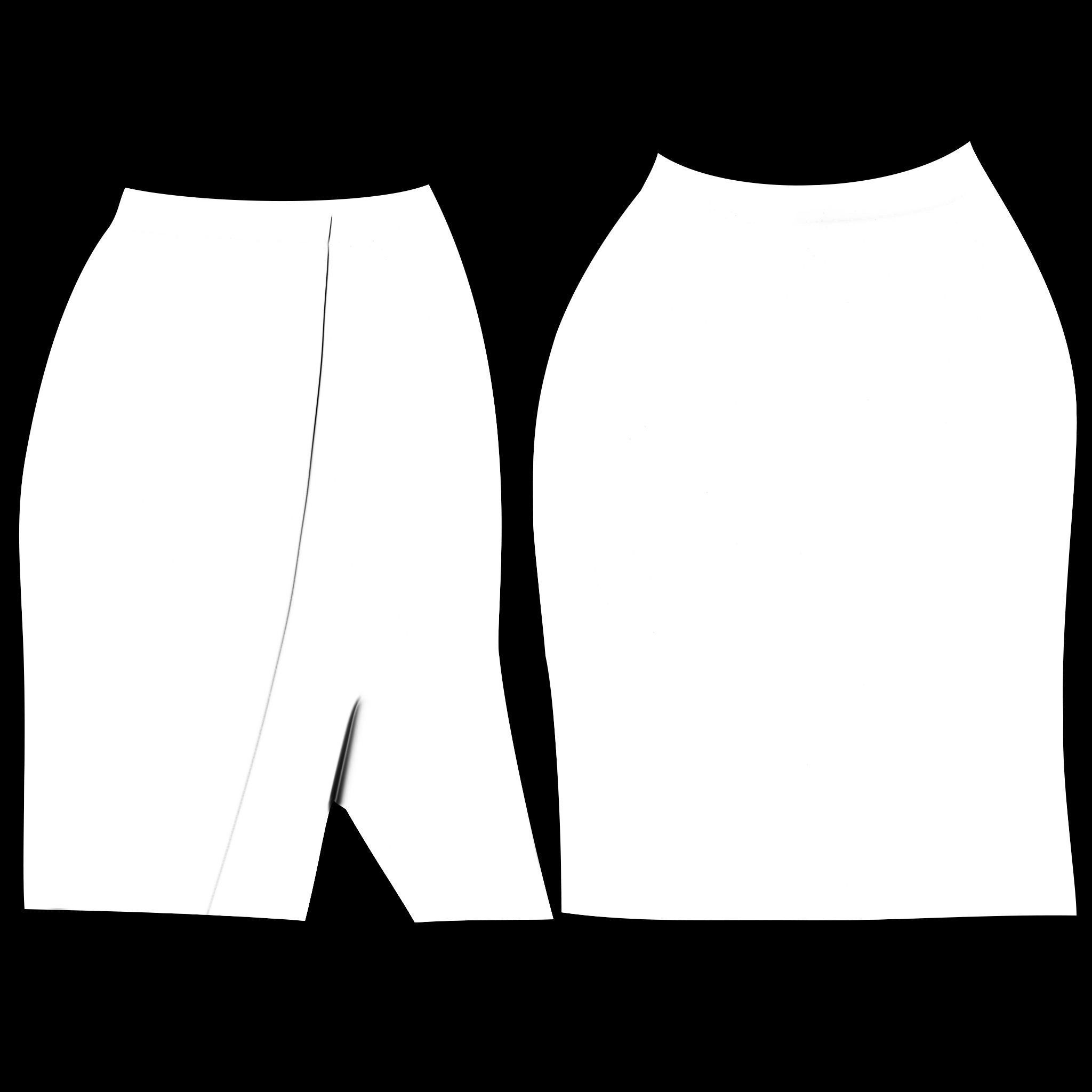 Blue Wrap Pencil Skirt Low-poly 3D model_9