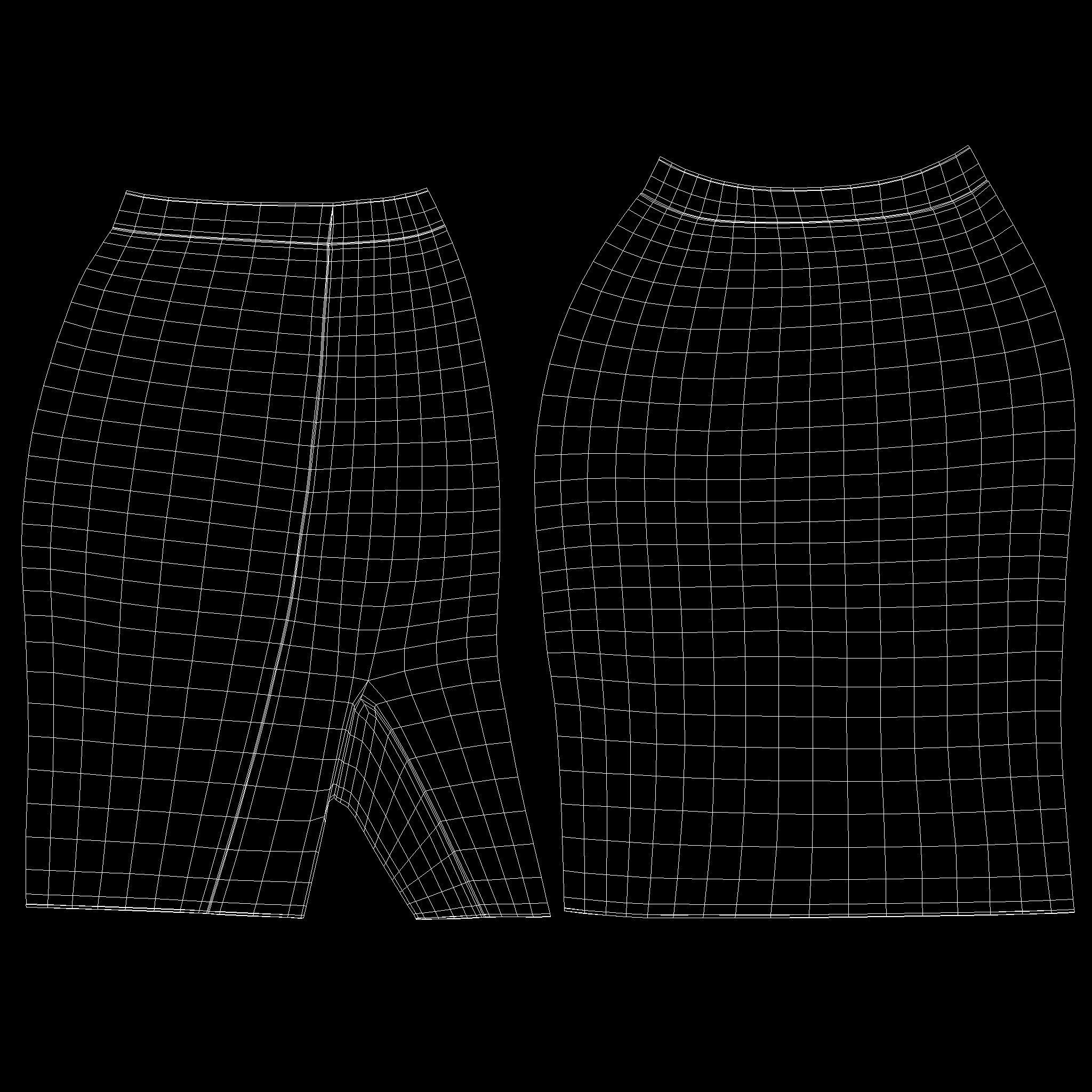 Blue Wrap Pencil Skirt Low-poly 3D model_10