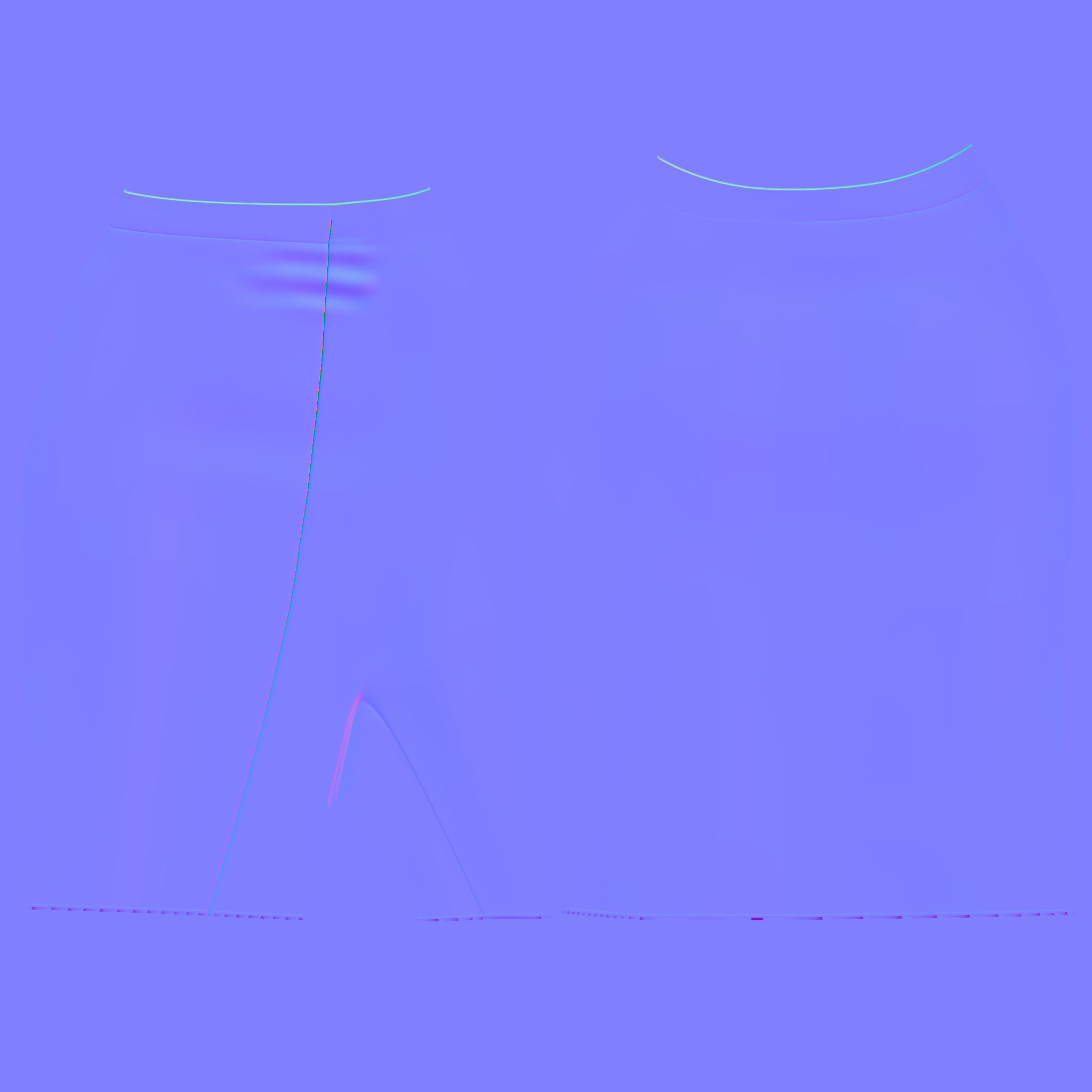 Blue Wrap Pencil Skirt Low-poly 3D model_7