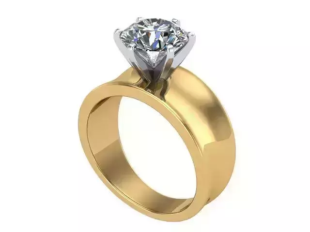 Smooth Solitaire Ring