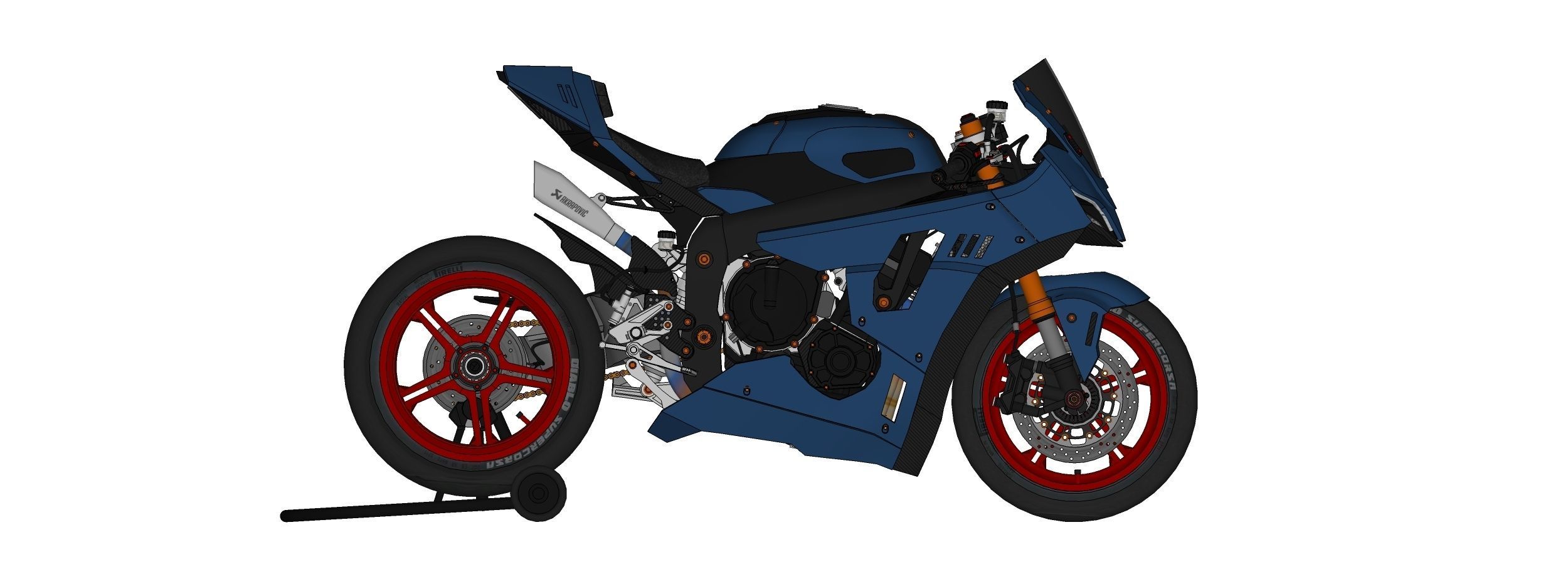 RSX 1 Superbike Motorcycle 3D model_4
