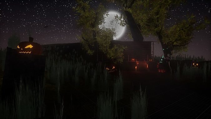 Halloween party Witch Girl Home Low-poly Game ready Low-poly 3D model