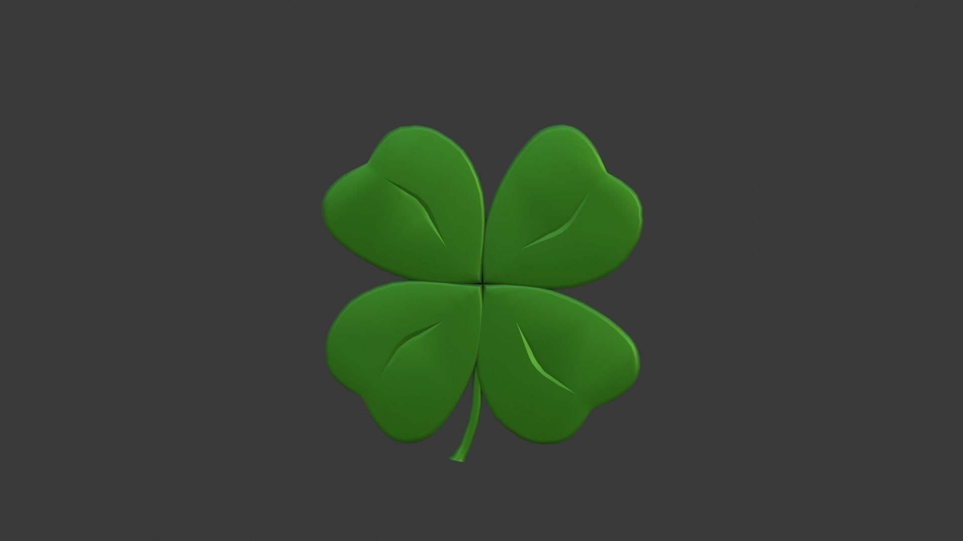 Lucky Horseshoe with four leaf clover 3D model_20