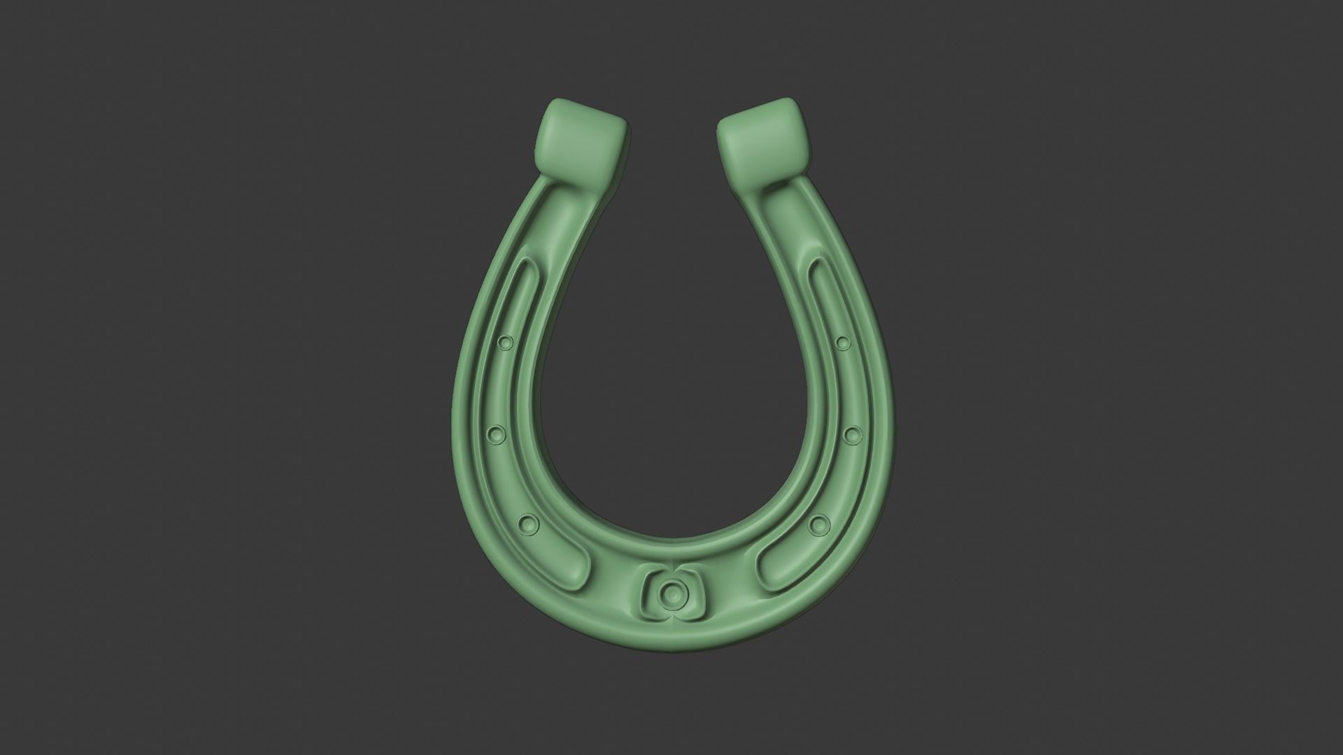 Lucky Horseshoe with four leaf clover 3D model_21