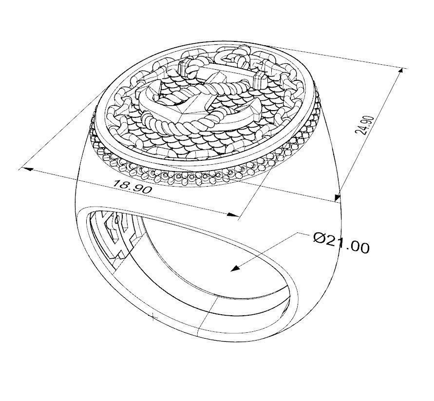 MAN RING and CUFFLINKS 3D Model Collection_7