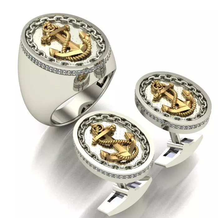 MAN RING and CUFFLINKS 3D Model Collection_0