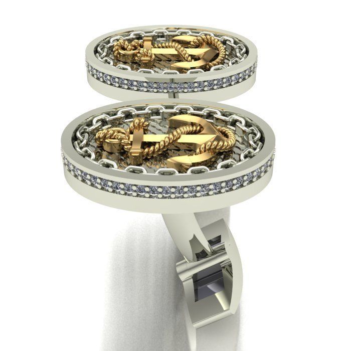 MAN RING and CUFFLINKS 3D Model Collection_9
