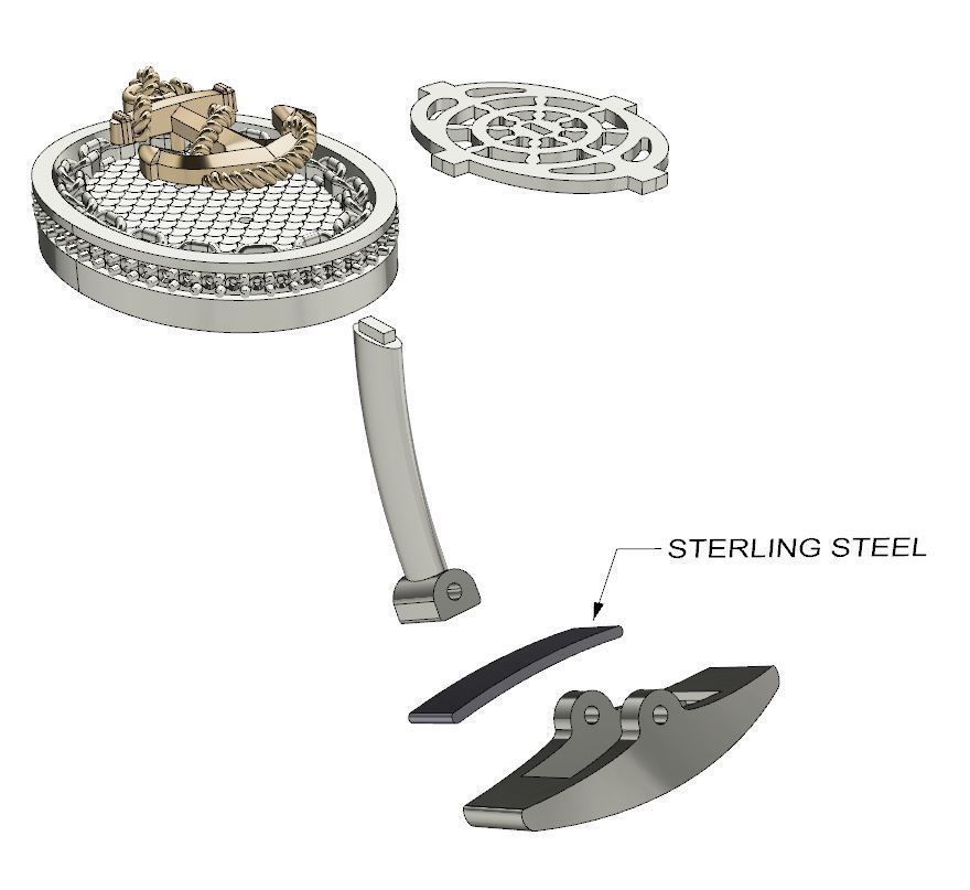 MAN RING and CUFFLINKS 3D Model Collection_11