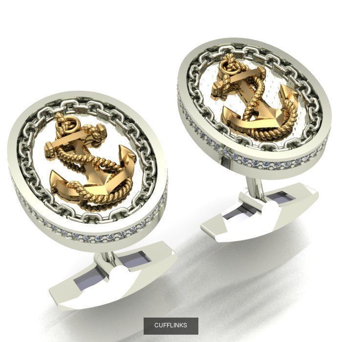 MAN RING and CUFFLINKS 3D Model Collection_2