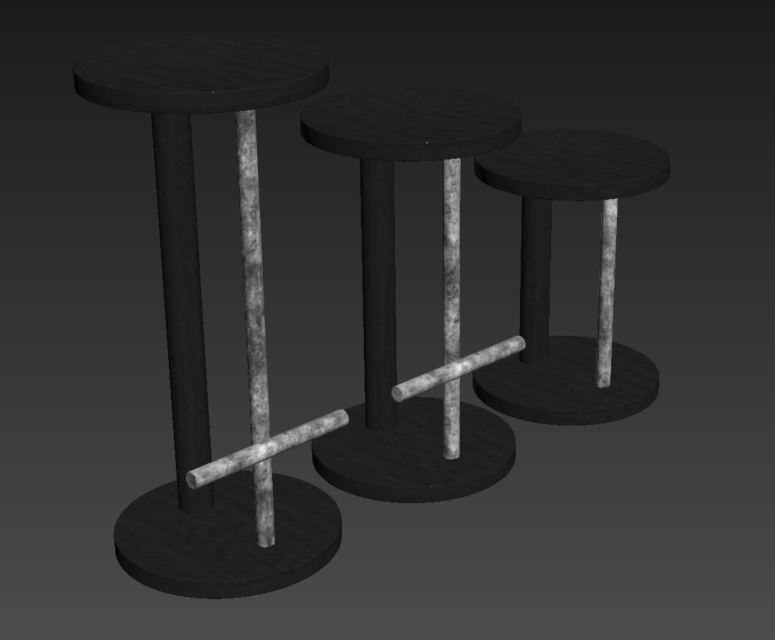 Spot Bar Stools by Herman Miller 3D model_2