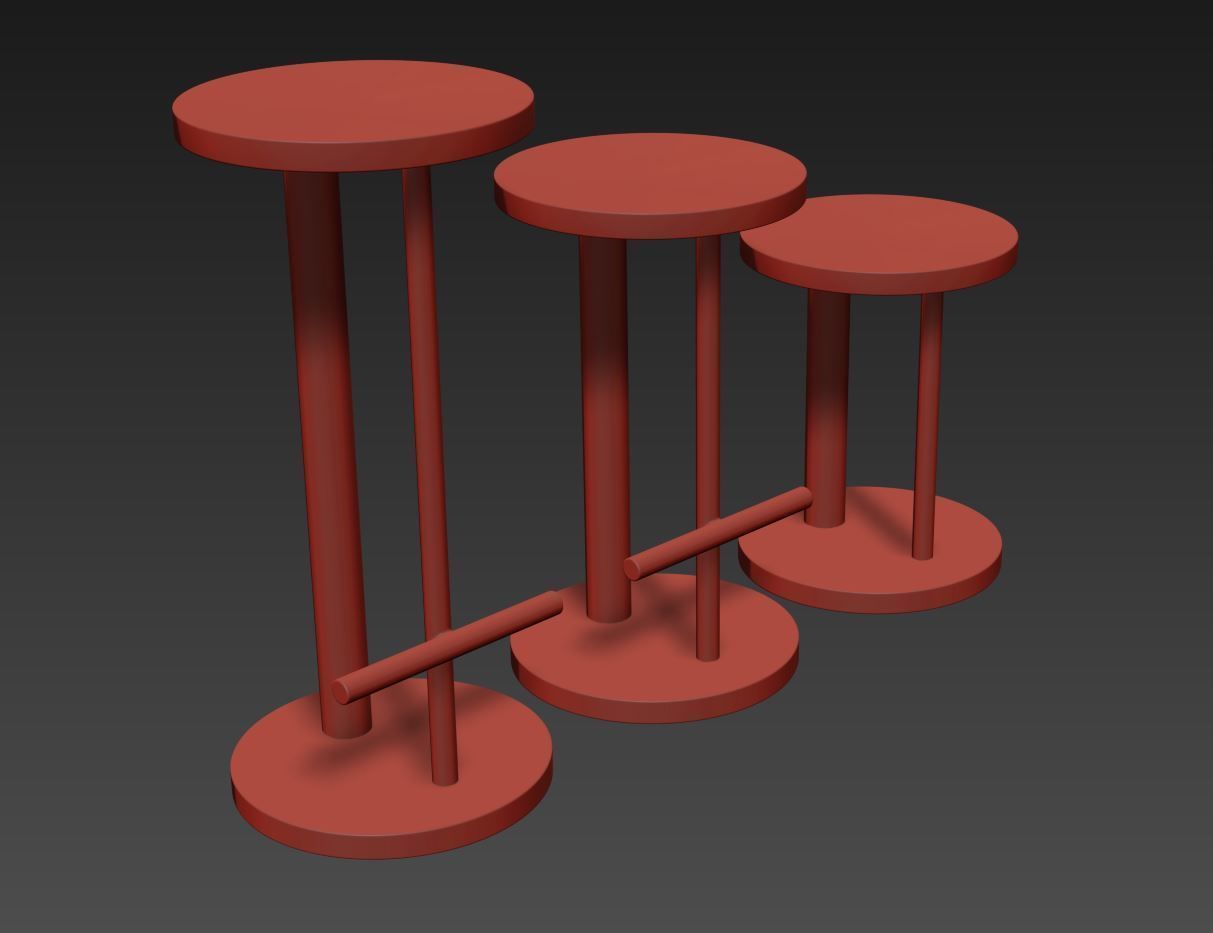 Spot Bar Stools by Herman Miller 3D model_4
