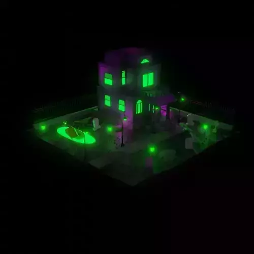 Halloween house with little garden