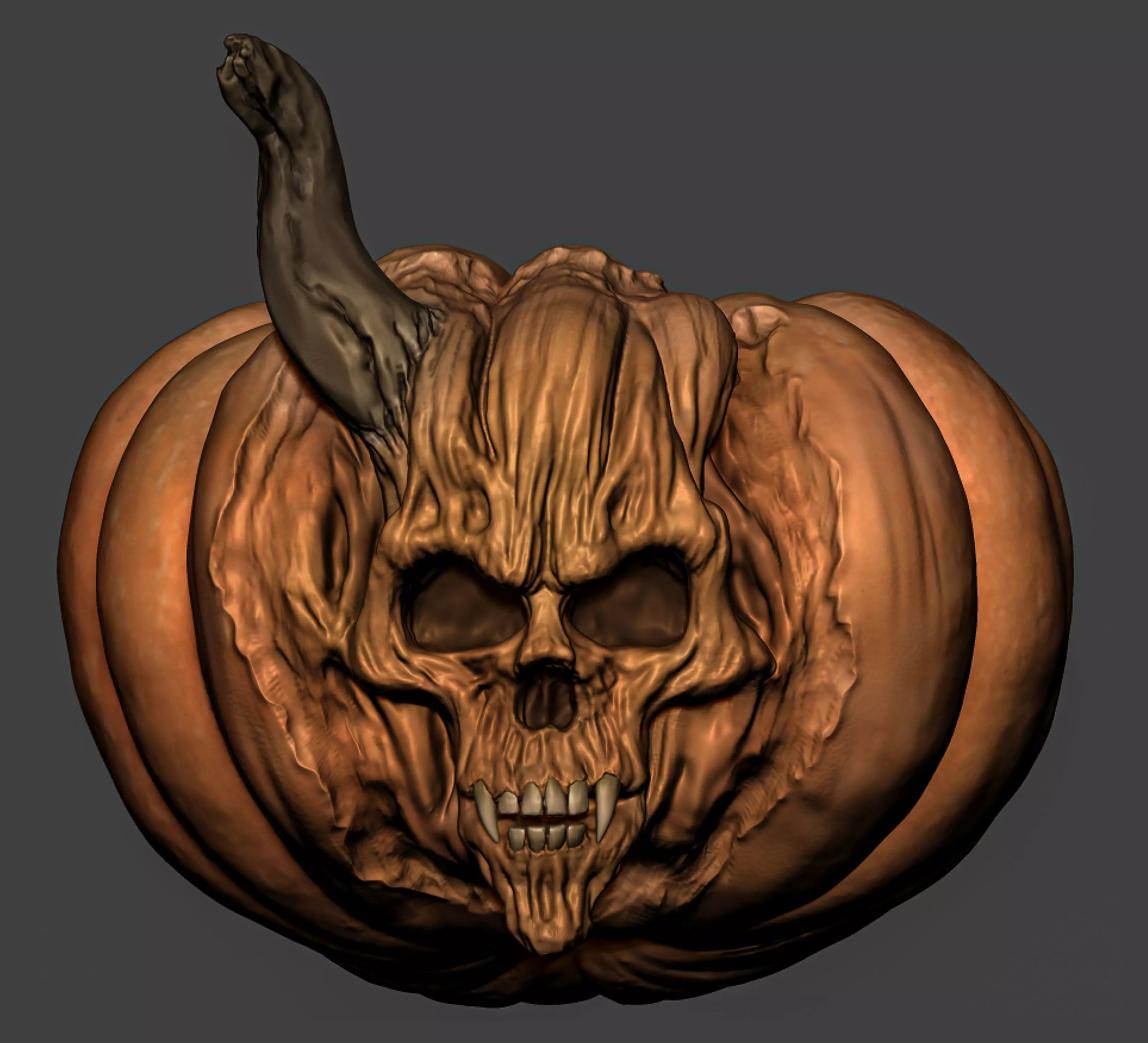 Pumpkin Skull Free 3D print model