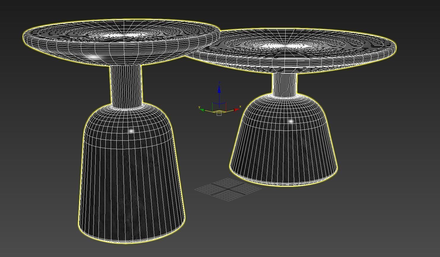 Macbeth Hemlock Black Wood Side Table by CB2 3D model_5