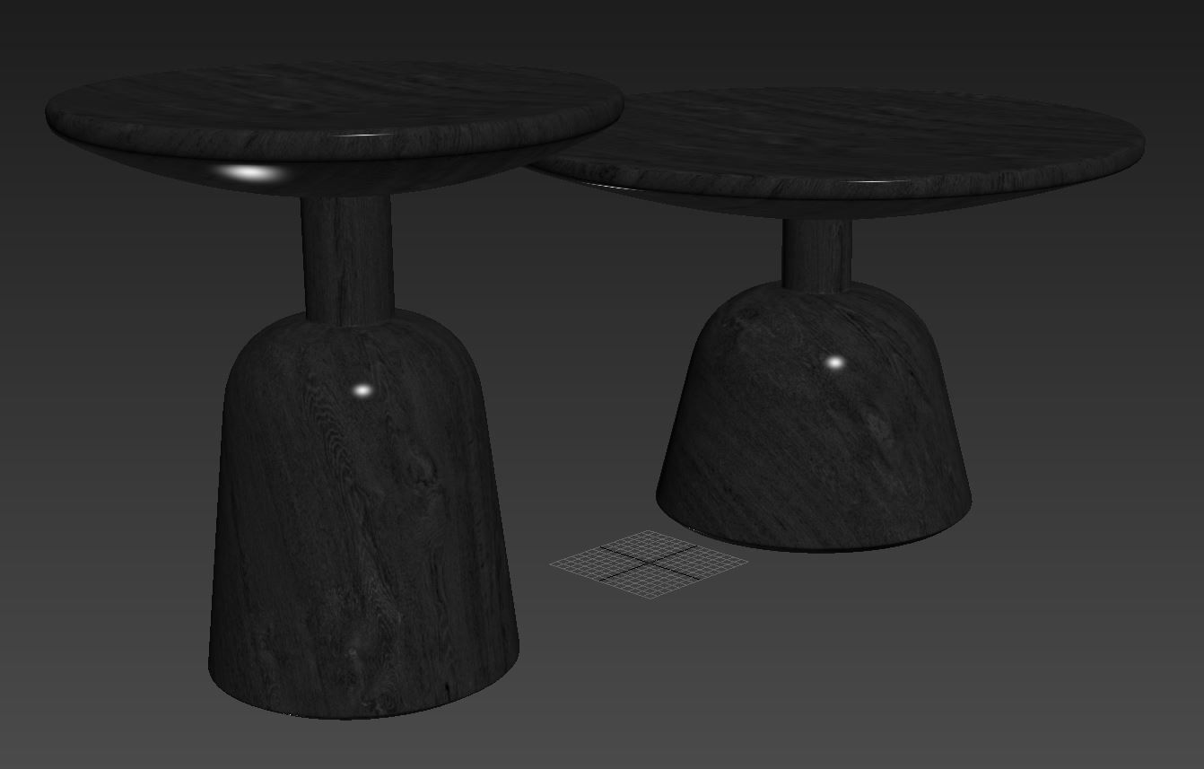 Macbeth Hemlock Black Wood Side Table by CB2 3D model_4