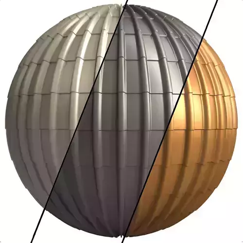 Roof Tile Materials 26- By 3 color Pbr By Sbsar 4k