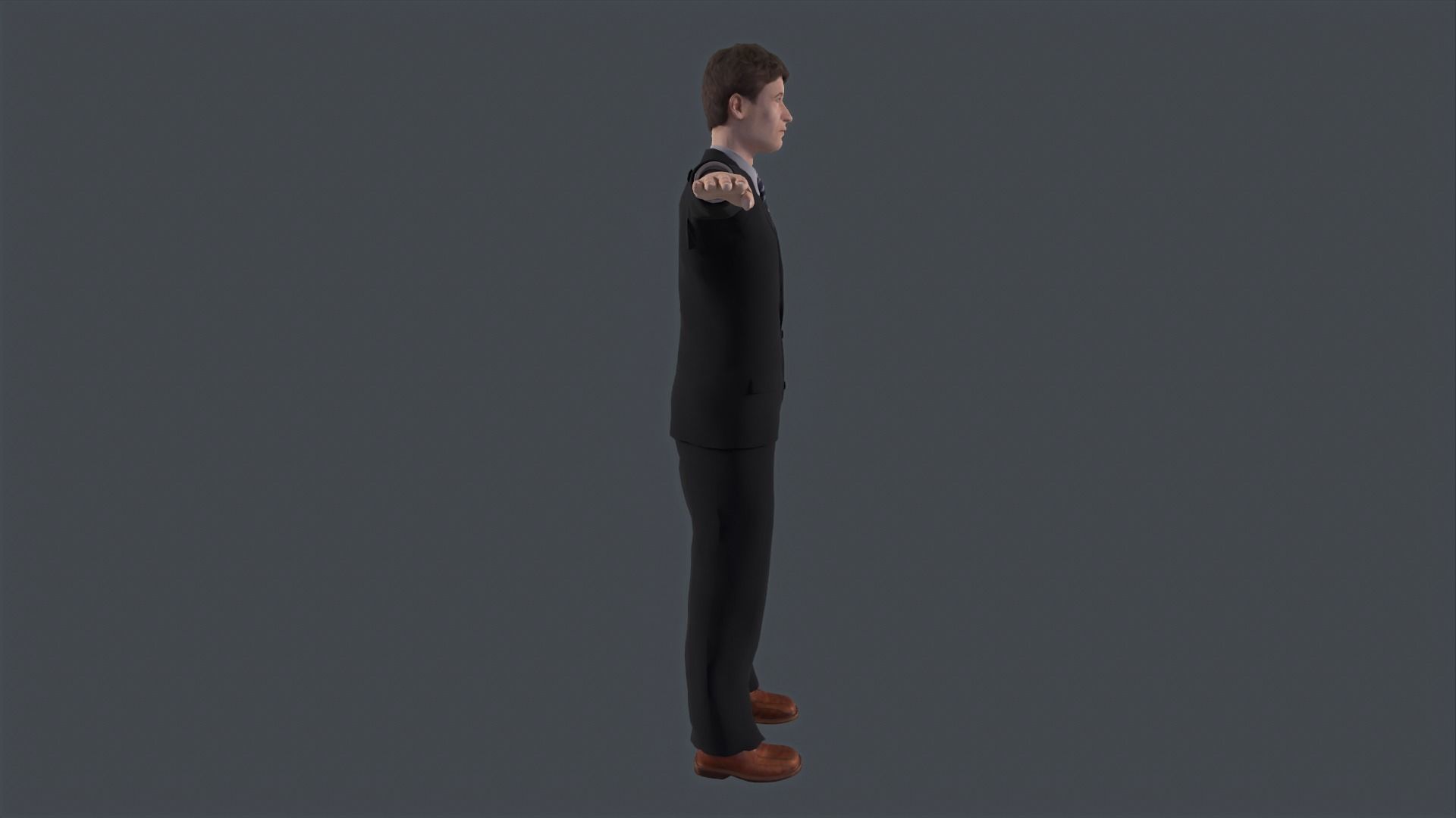 Old Classic Man Low Poly Game Ready Low-poly 3D model_8