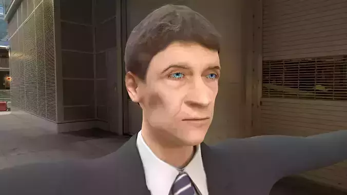 Old Classic Man Low Poly Game Ready Low-poly 3D model