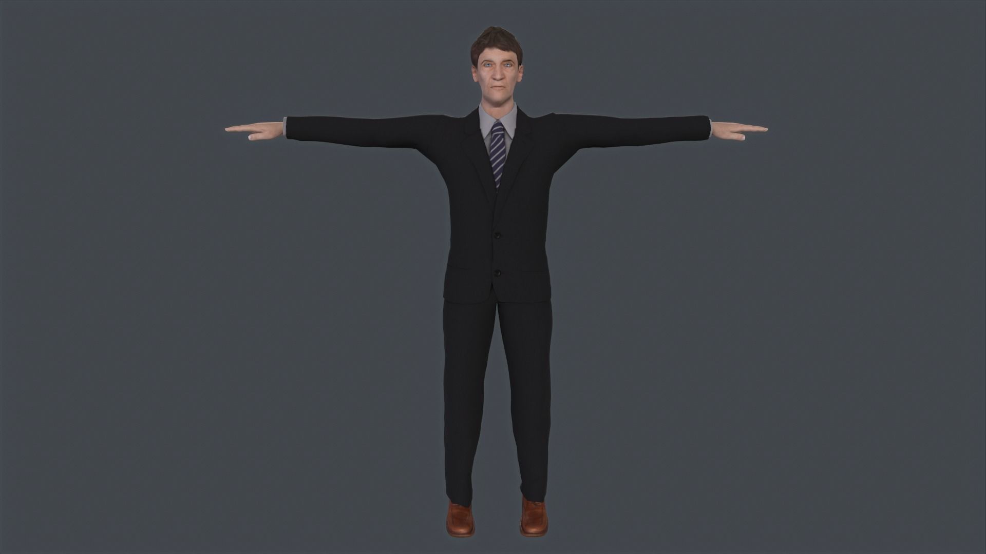 Old Classic Man Low Poly Game Ready Low-poly 3D model_4