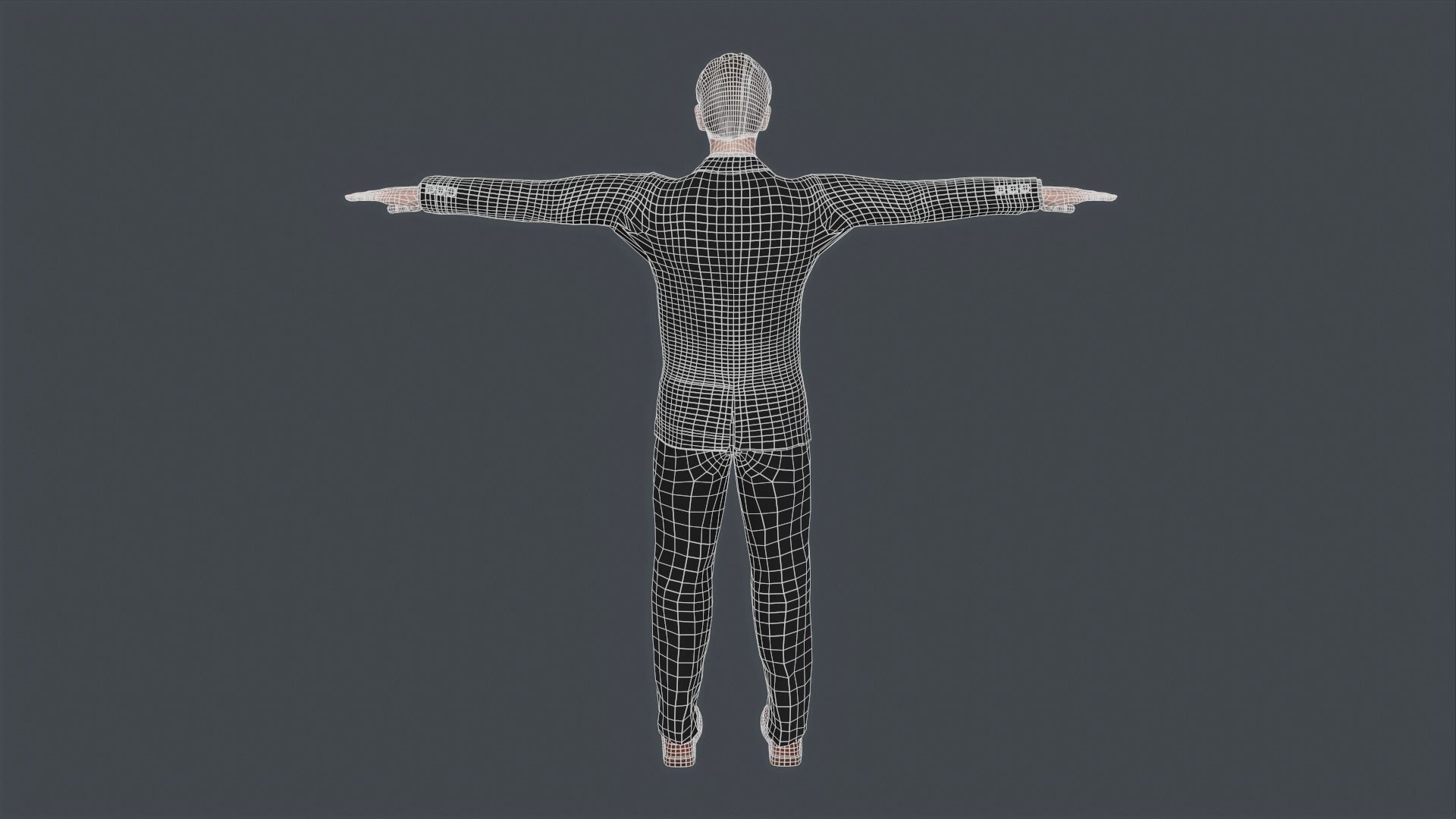 Old Classic Man Low Poly Game Ready Low-poly 3D model_13