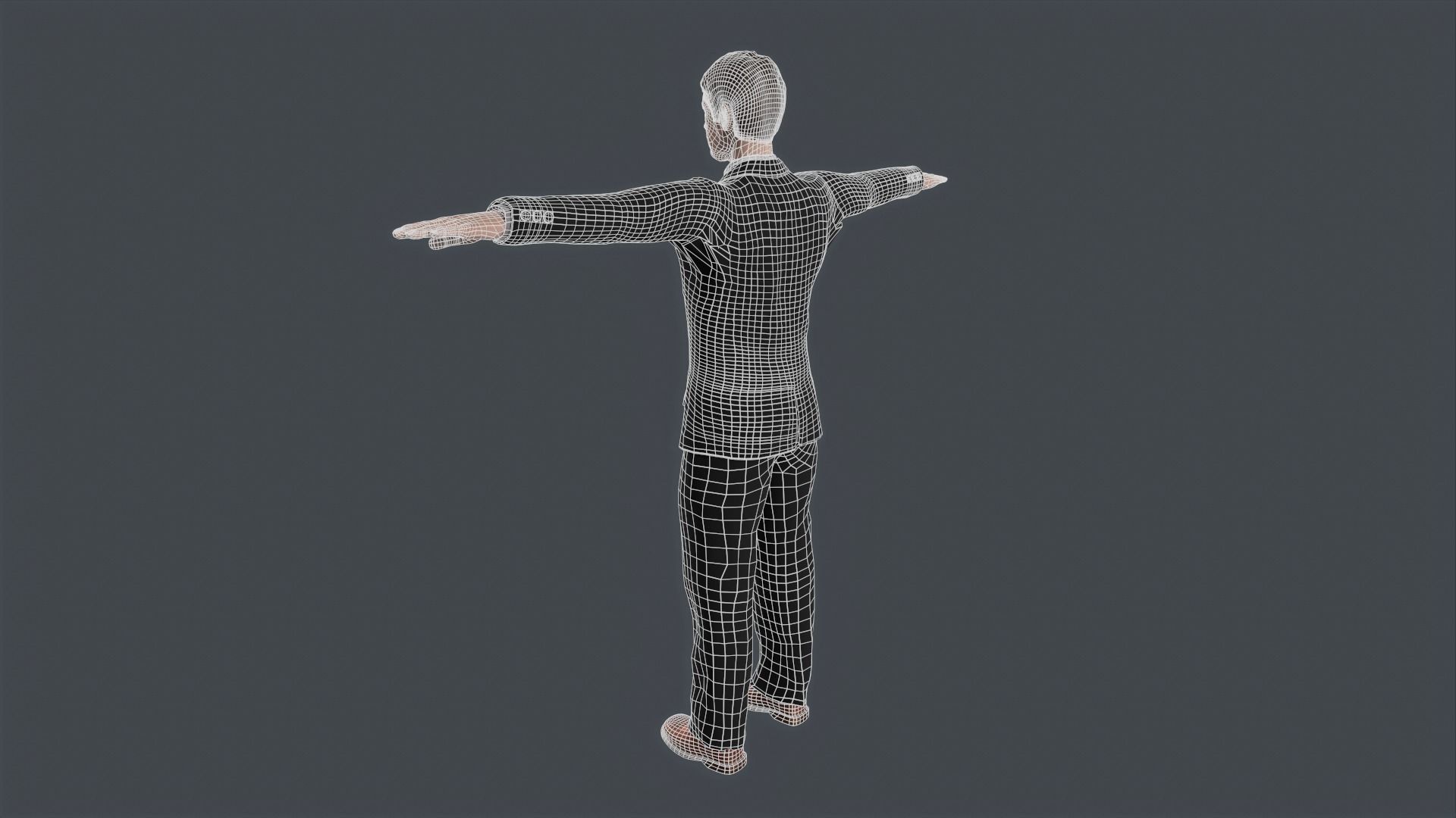 Old Classic Man Low Poly Game Ready Low-poly 3D model_15