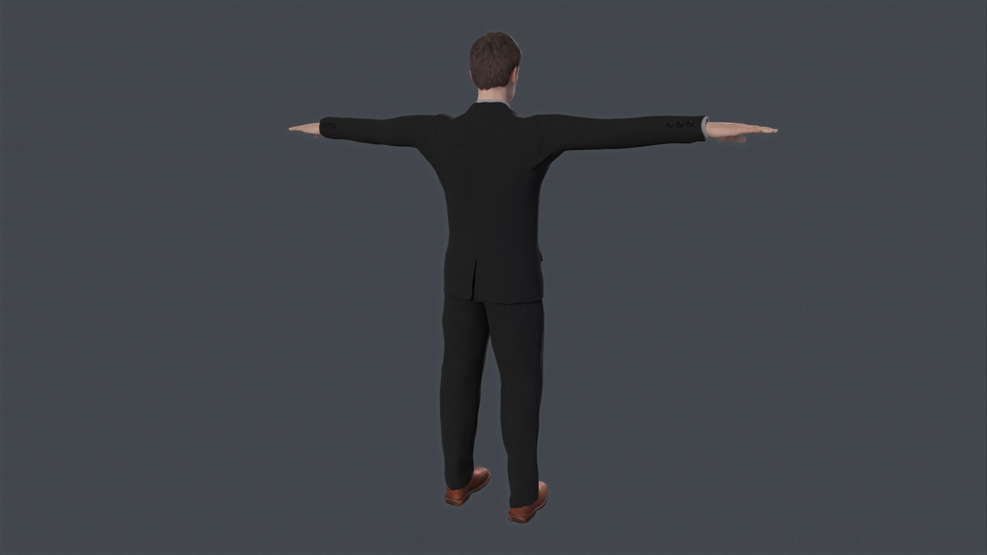 Old Classic Man Low Poly Game Ready Low-poly 3D model_10