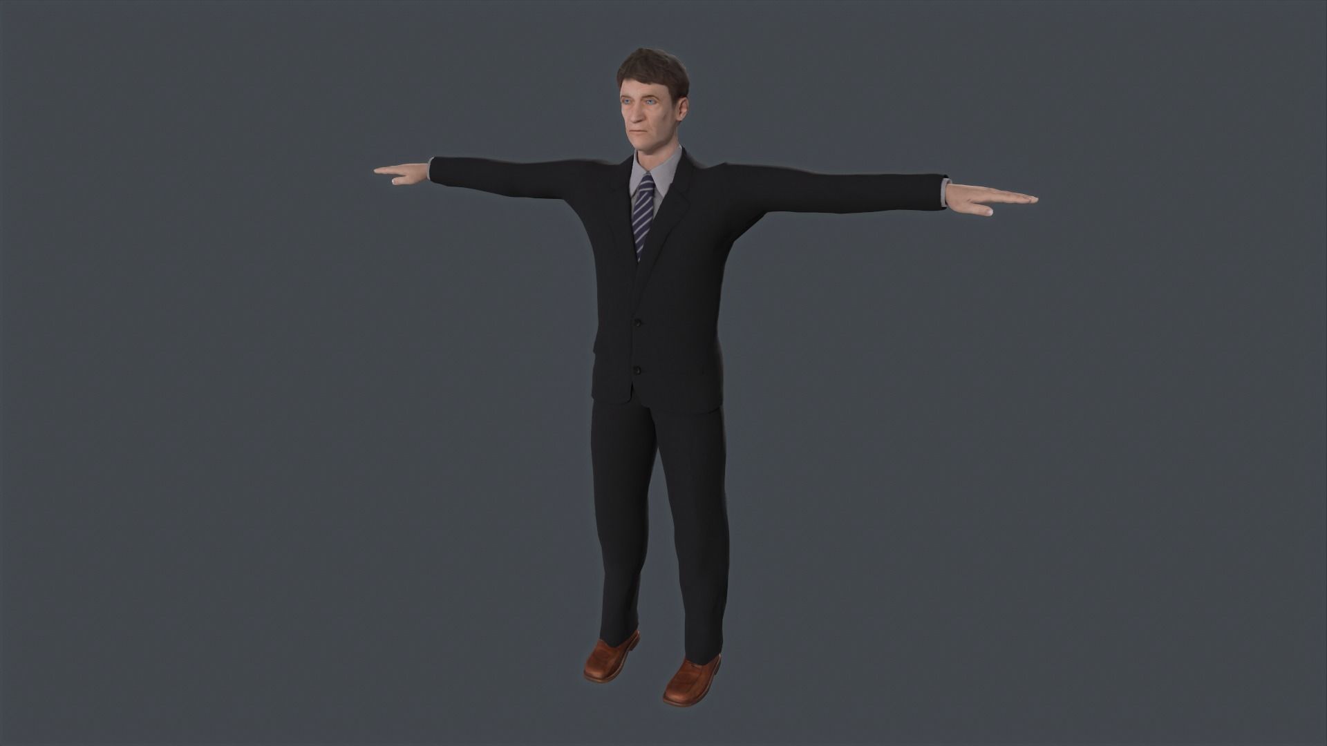 Old Classic Man Low Poly Game Ready Low-poly 3D model_18