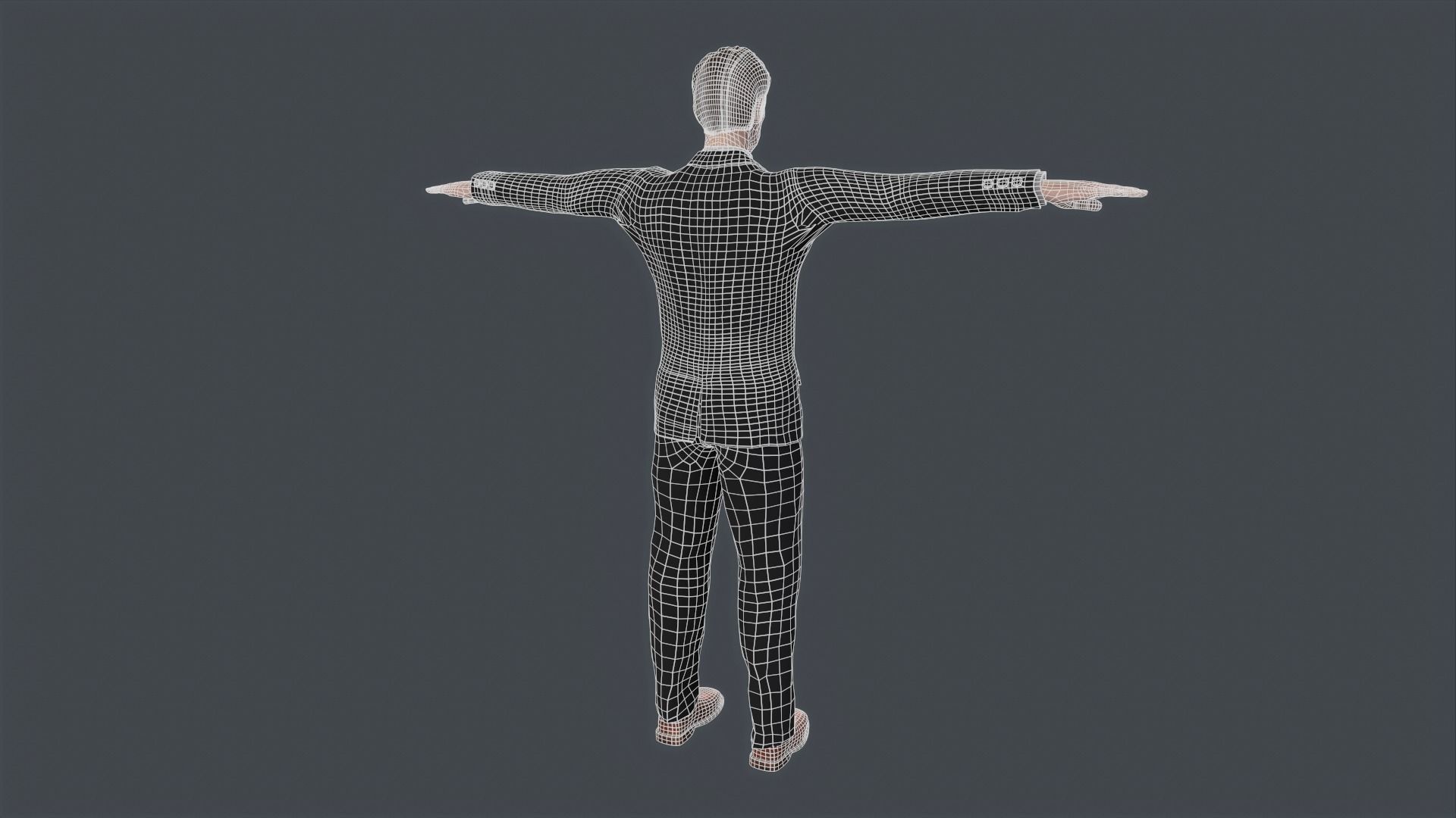 Old Classic Man Low Poly Game Ready Low-poly 3D model_11