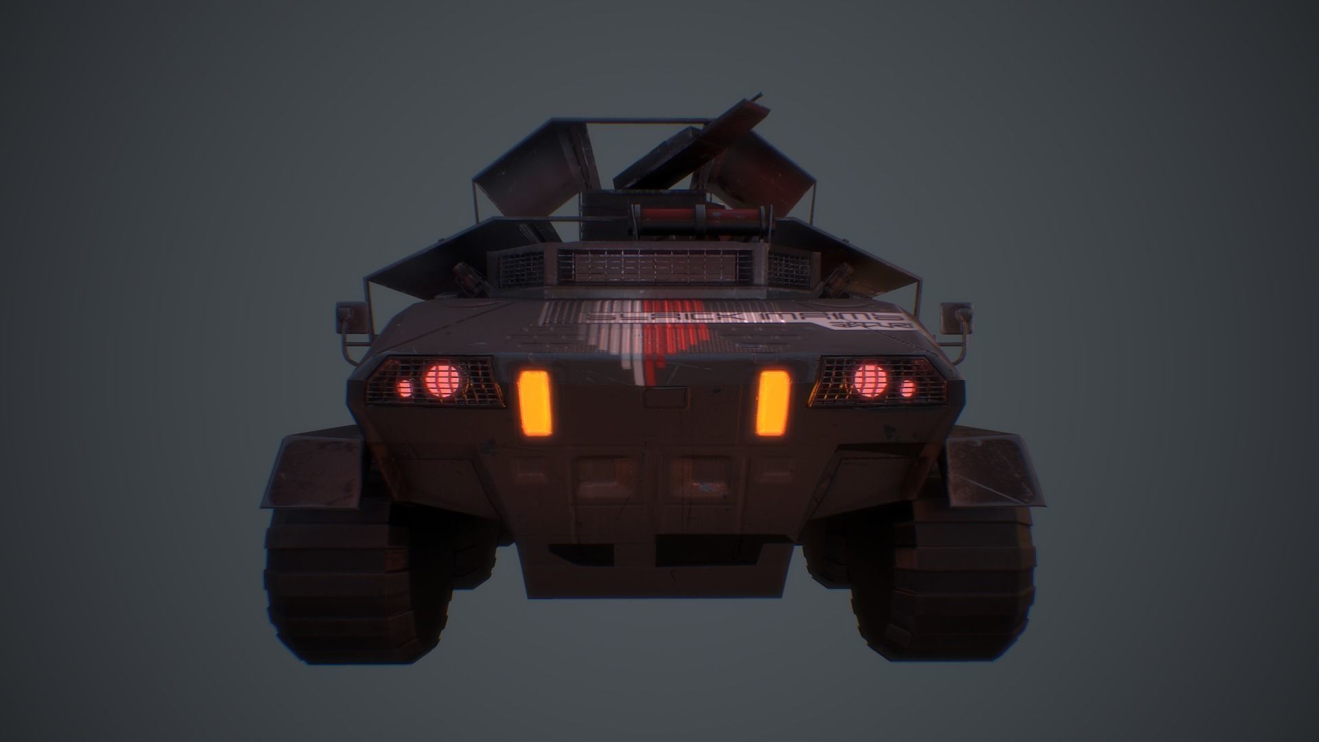 Cyberpunk Military Vehicle Low-poly 3D model_5
