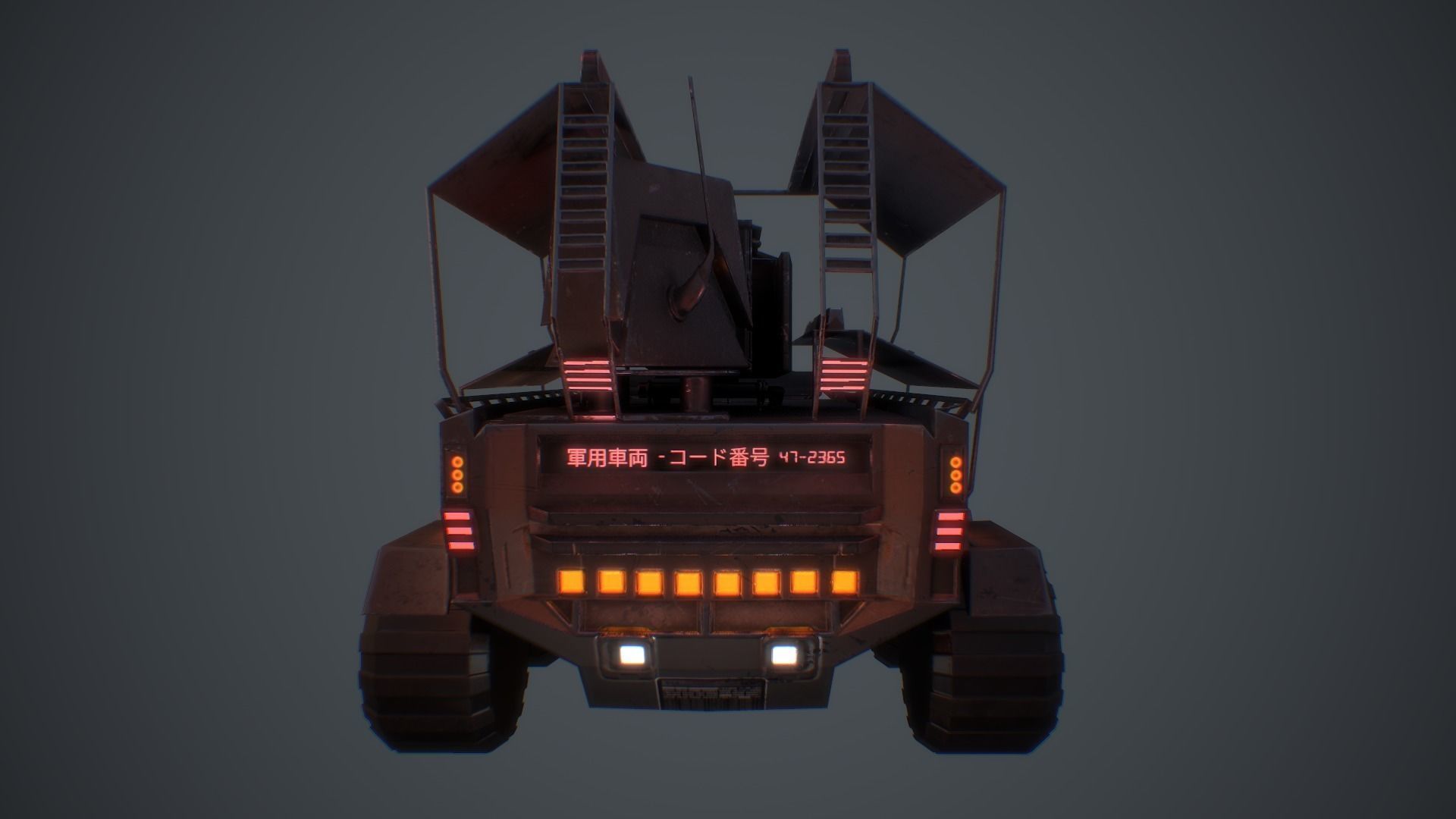 Cyberpunk Military Vehicle Low-poly 3D model_10