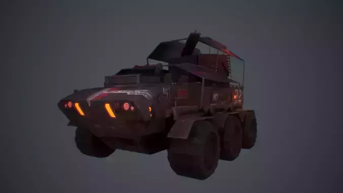 Cyberpunk Military Vehicle Low-poly 3D model