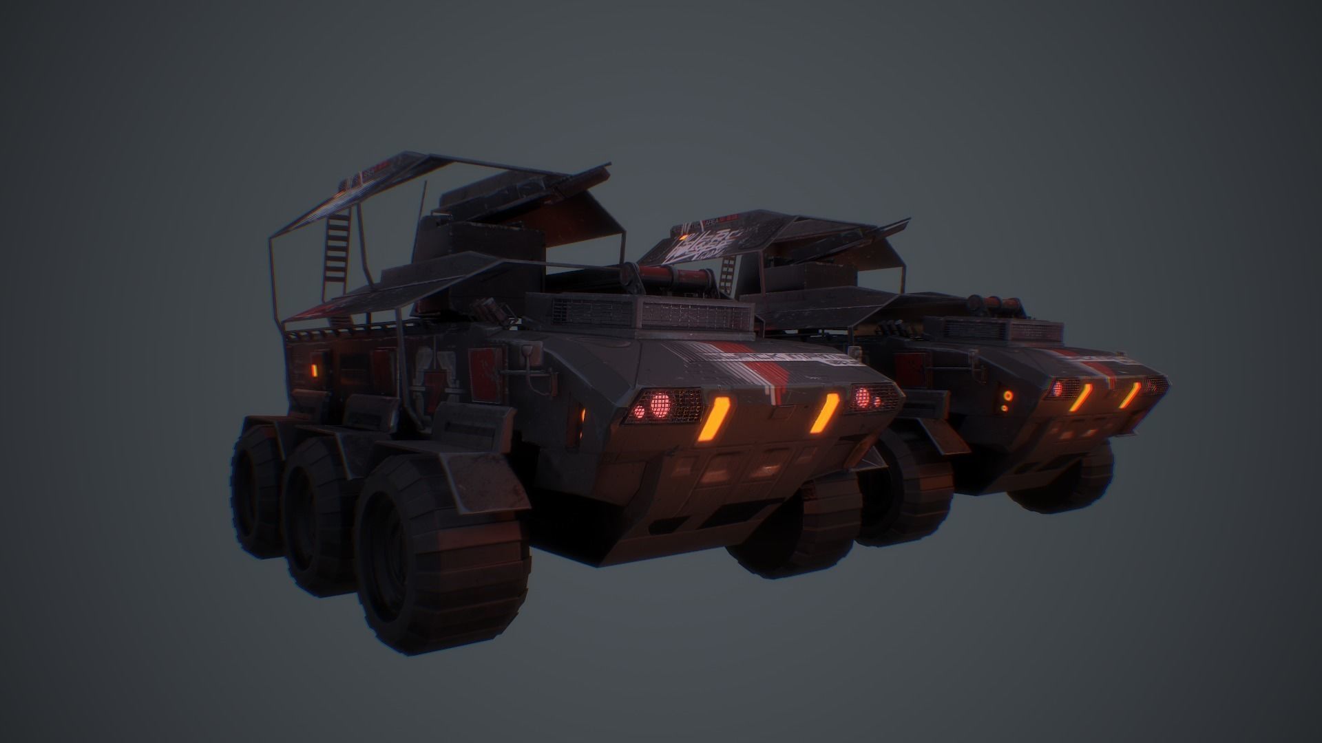 Cyberpunk Military Vehicle Low-poly 3D model_2