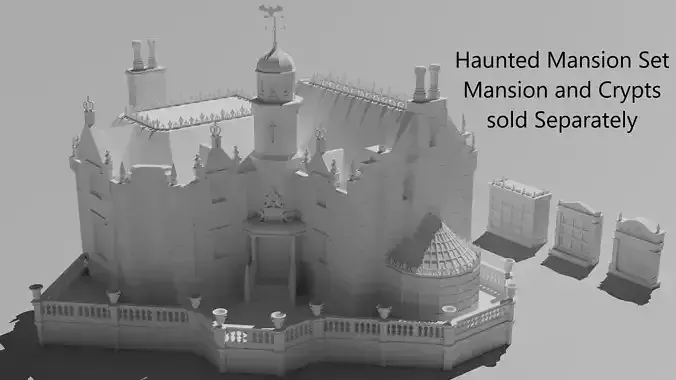 Haunted Mansion Base Wall and Fence - Mansion Sold Separately   Free 3D print model