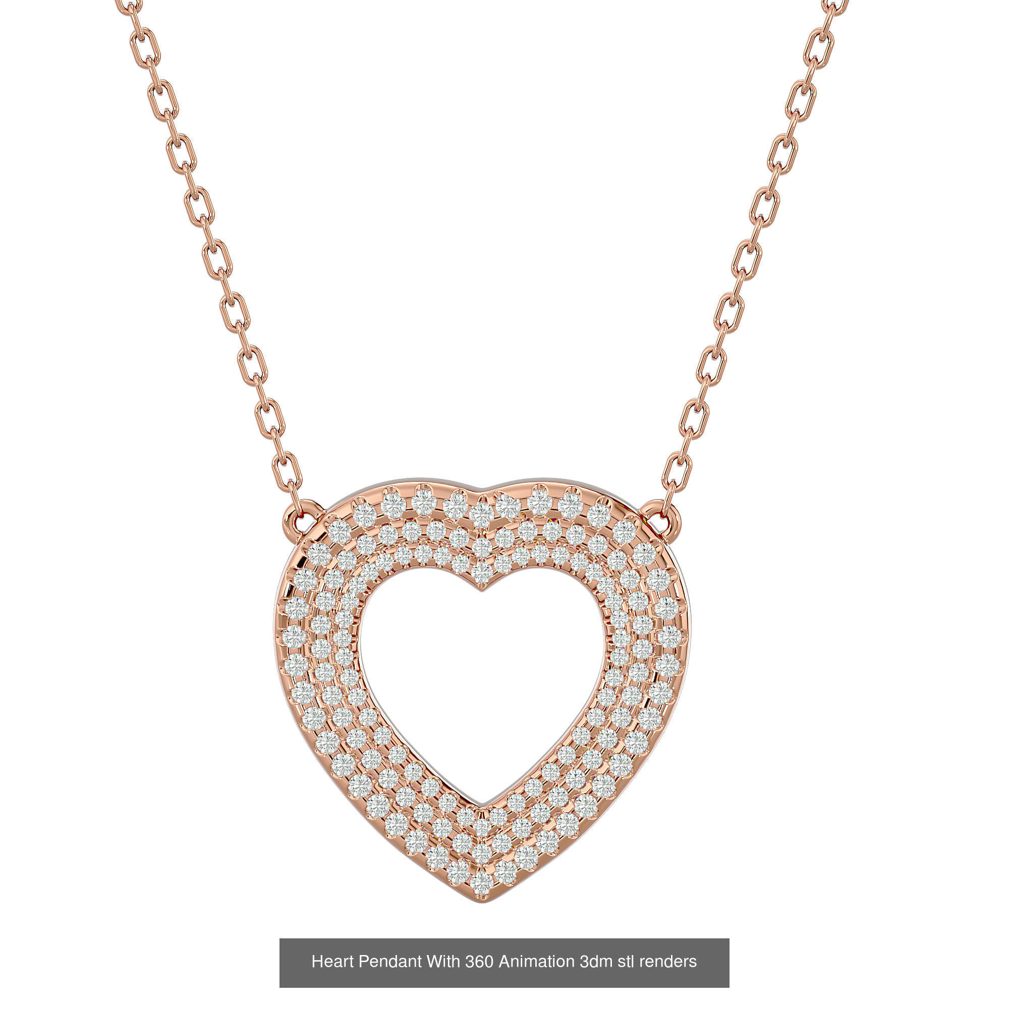3  Heart Pendant With 360 Animation 3dm stl renders  3D Model Collection_1
