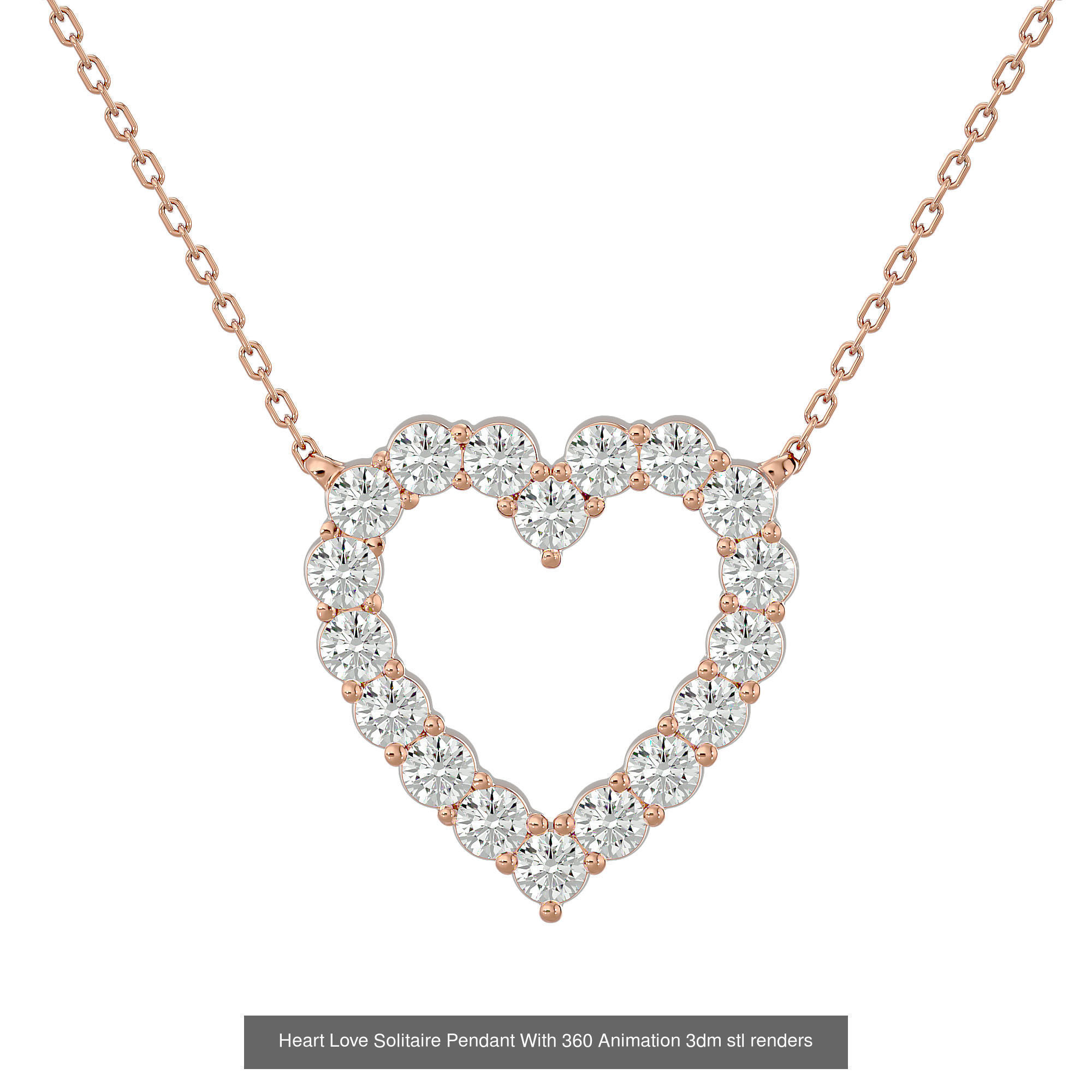 3  Heart Pendant With 360 Animation 3dm stl renders  3D Model Collection_3