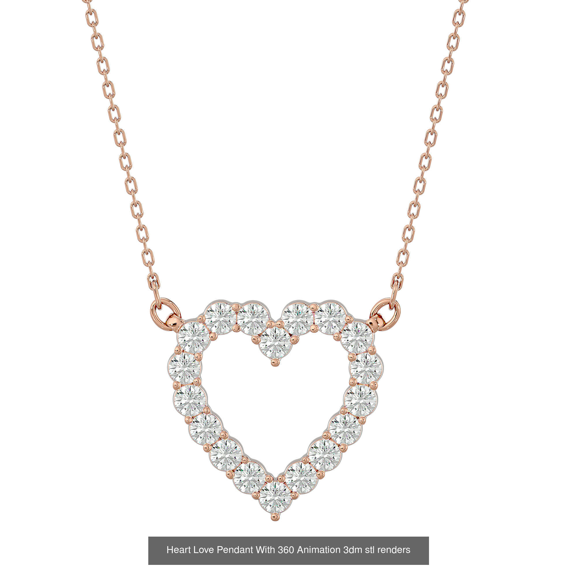 3  Heart Pendant With 360 Animation 3dm stl renders  3D Model Collection_2