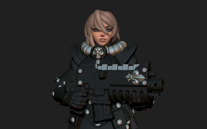 Space nuns anime heads 3D print model
