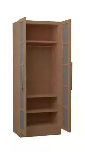 Cupboard wooden closet with glass doors