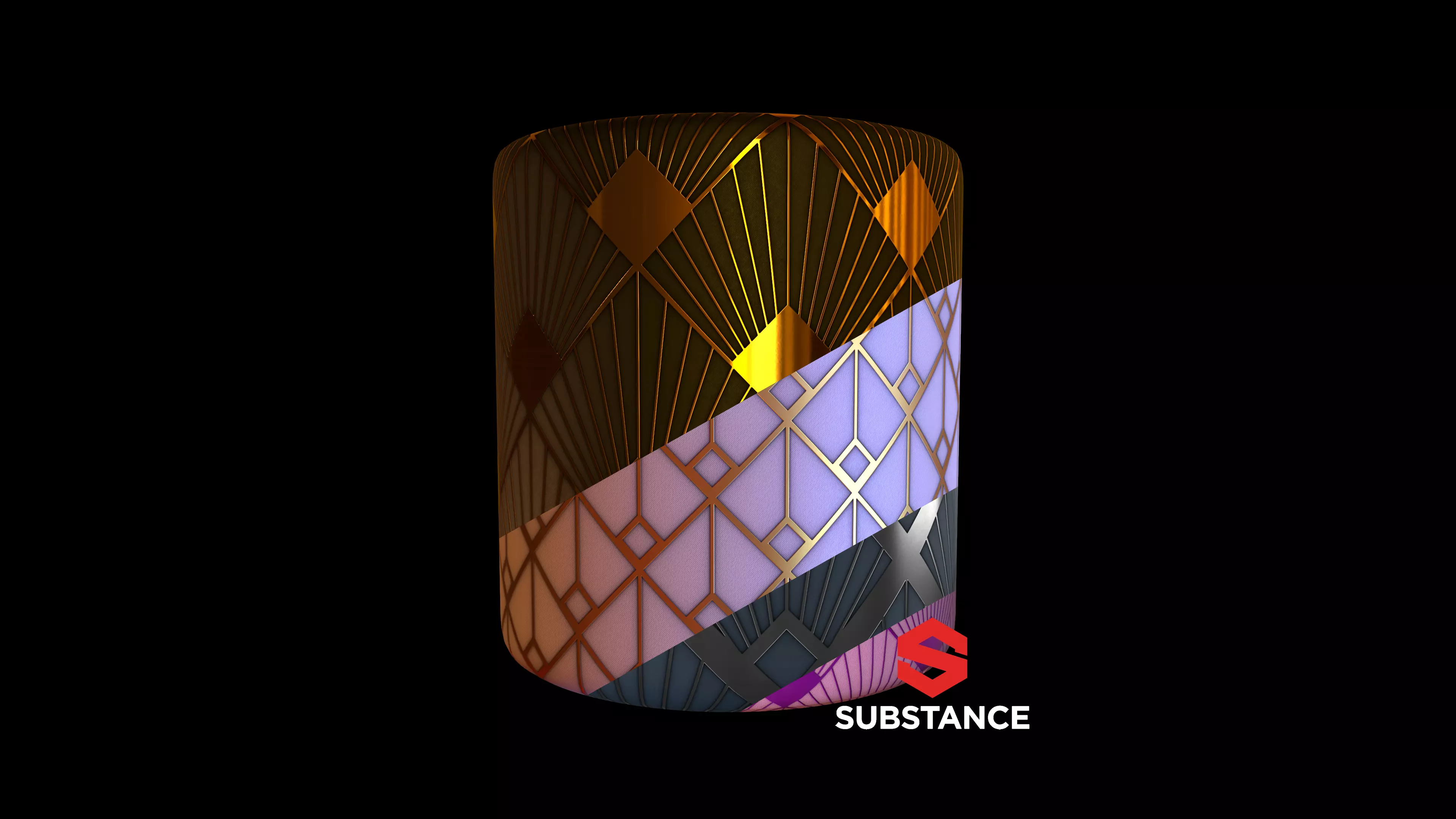 Art Deco Wall PBR Substance Material Texture_0