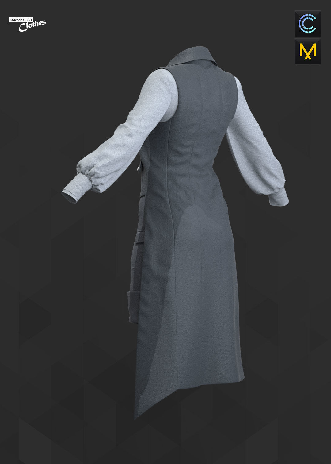 Female Casual Uniform 02 - 77 Marvelous Designer and Clo3D 3D model_10